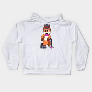 Fox as Gentleman with Hat & Stick Kids Hoodie